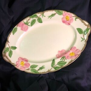Franciscan Floral Oval Platter with Pink and Green Design
